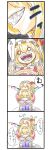  &gt;:d 2girls 4koma :d absurdres alice_margatroid annoyed ascot biting blonde_hair blush_stickers book bow capelet chibi closed_eyes comic flandre_scarlet grin hairband hat hat_bow head_biting highres holding holding_book lolita_hairband long_sleeves mob_cap multiple_girls o_o open_book open_mouth reading shaded_face sharp_teeth short_hair short_sleeves side_ponytail sitting smile table touhou translation_request wings yada_(xxxadaman) ||_|| 