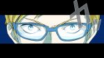  1boy argath_thadalfus bespectacled blonde_hair blue_eyes close-up eyes face final_fantasy final_fantasy_tactics glasses male_focus parody persona persona_4 persona_eyes solo widescreen 