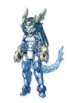  dragon_tail horns ishiyumi karin_(p&amp;d) mechanization outline puzzle_&amp;_dragons robot simple_background spikes tail weapon white_background 