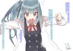  admiral_(kantai_collection) artist_name blue_hair blush kasumi_(kantai_collection) lifting_person remodel_(kantai_collection) sensen side_ponytail sweatdrop translation_request 