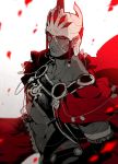  1boy black_sclera cape fate/grand_order fate_(series) koshiro_itsuki petals red_eyes romulus_(fate/grand_order) 