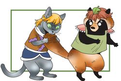  2girls animalization cat futatsuiwa_mamizou mizuhashi_parsee multiple_girls onikobe_rin tanuki touhou 