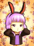  :&lt; animal_ears flower highres pinkisch purple_hair rabbit_ears tagme violet_eyes vocaloid yuzuki_yukari 
