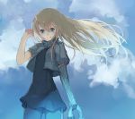  1girl blonde_hair blue_eyes clouds highres kantai_collection long_hair sky smile solo u-511_(kantai_collection) uniform yukihiko_(tyabobo) 