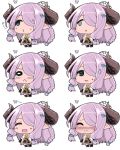  :&lt; :d ^_^ animal animal_on_head blush braid butterfly chibi closed_eyes demon_horns expressions full-face_blush granblue_fantasy hair_ornament hair_over_one_eye hanauna horns long_hair looking_away musical_note narumeia_(granblue_fantasy) o3o open_mouth pink_hair pointy_ears seal smile spoken_musical_note sweatdrop tears trembling whistling 