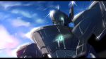  aqua_eyes clouds cloudy_sky commentary_request crying crying_with_eyes_open glowing glowing_eyes heavens_thunder_(byakuya-part2) highres i-class_destroyer kantai_collection mecha mechanization no_humans shinkaisei-kan sky solo sparkle tears teeth 