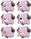  &gt;_&lt; :3 :o :t ? animal animal_on_head blush braid butterfly chibi closed_eyes demon_horns expressions flying_sweatdrops full-face_blush granblue_fantasy hair_ornament hair_over_one_eye hanauna horns long_hair narumeia_(granblue_fantasy) o_o open_mouth pink_hair pointy_ears seal smile wavy_mouth zzz 