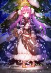  1girl frills little_match_girl matches original ribbon snowing tagme tree twintails vetina 