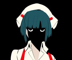  absurdres apron black_eyes blue_hair collared_shirt emi_puff headscarf highres nakamura_aika persona persona_4 red_apron shirt short_hair short_sleeves 