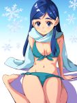  1girl bikini blue_eyes blue_hair futari_wa_precure long_hair precure scarf swimsuit uramiyuki yukishiro_honoka 