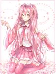  alternate_hair_color blush hatsune_miku long_hair necktie pink_eyes pink_hair sakura sakura_miku vocaloid 