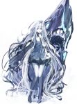  1girl absurdly_long_hair bare_legs dress kantai_collection long_hair open_mouth shinkaisei-kan simple_background solo standing submarine_hime sumisu_(mondo) very_long_hair violet_eyes white_background white_dress white_hair white_skin 