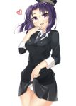  1girl cosplay headgear kankitsunabe_(citrus) kantai_collection mechanical_halo necktie purple_hair school_uniform short_hair skirt skirt_lift standing tatsuta_(kantai_collection) tenryuu_(kantai_collection) tenryuu_(kantai_collection)_(cosplay) violet_eyes 