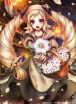  1girl blonde_hair elise_(fire_emblem_if) fire_emblem fire_emblem_cipher fire_emblem_if flower long_hair n_kamui red_eyes twintails 