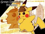  commentary_request detective_pikachu english great_detective_pikachu:_the_birth_of_a_new_duo hat no_humans pikachu pipe pokemon pokemon_(creature) pokemon_(game) 