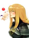  agrias_oaks armor blonde_hair ebimomo final_fantasy final_fantasy_tactics kiss long_hair moogle plate_armor tagme 