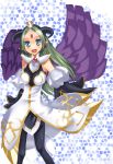  alfine arm_warmers crown demon_girl green_eyes green_hair horns pantyhose shinrabansho wings 
