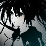  black_rock_shooter black_rock_shooter_(character) blue_eyes coat face long_hair pale_skin solo teti twintails 
