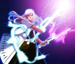  bleach glow glowing haori japanese_clothes long_hair male setta_(tokinon) shikai sword taichou_haori ukitake_juushirou ukitake_jyuushirou weapon white_hair 