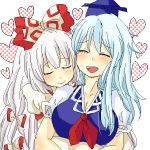  closed_eyes fujiwara_no_mokou heart hug kamishirasawa_keine multiple_girls oekaki smile touhou yuri zawameki 