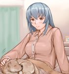  blush dog pajamas petting rozen_maiden rozenweapon silver_hair smile suigintou 