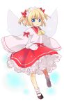  blonde_hair bloomers blue_eyes mary_janes matyinging ribbon shoes short_hair sunny_milk touhou wings 