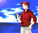  male necktie red_hair redhead rex_k sky umineko_no_naku_koro_ni ushiromiya_battler 