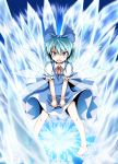  blue_hair blush bow cirno electricity ice tears touhou tri wings 