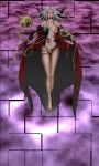  breasts cape cloud_of_darkness dissidia_final_fantasy elbow_gloves final_fantasy final_fantasy_iii gbou gloves grey_hair highres large_breasts legs long_hair long_legs monster solo thigh_gap thighs 