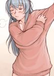  casual long_hair rozen_maiden rozenweapon silver_hair suigintou sweater wink 