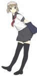  mibu_natsuki original school_uniform serafuku skirt thigh-highs thighhighs zettai_ryouiki 