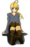  1boy ahoge blonde_hair boots final_fantasy final_fantasy_tactics long_hair otoko_no_ko ponytail ramza_beoulve solo white_background 