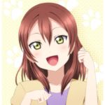  1girl blush collarbone hoshizora_rin&#039;s_mother kazuma_(theworld000021) looking_at_viewer love_live!_school_idol_project lowres mother official_style open_mouth paw_pose redhead short_hair smile solo yellow_eyes 