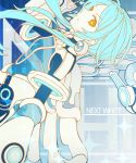  +_+ 1girl artist_request blanc blue_hair character_name commentary_request hair_ornament highres long_hair looking_at_viewer neptune_(series) next_white shin_jigen_game_neptune_vii smile solo white_heart yellow_eyes 