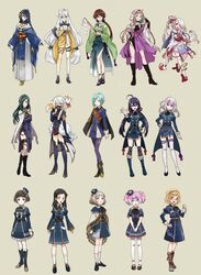  6+girls akita_toushirou animal animal_on_shoulder atsushi_toushirou cape dress fox genderswap hakata_toushirou hat highres hirano_toushirou honebami_toushirou hood ichigo_hitofuri ima-no-tsurugi ishikirimaru iwatooshi kogitsunemaru lineup long_hair maeda_toushirou mask mikazuki_munechika military military_uniform mini_hat multiple_girls nakigitsune nakigitsune&#039;s_fox namazuo_toushirou nikkari_aoe shuri_(84k) smile touken_ranbu uniform 