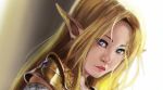  1girl blonde_hair blue_eyes close-up female highres looking_at_viewer pointy_ears princess_zelda robert_knight solo super_smash_bros. the_legend_of_zelda 
