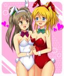  animal_ears ayase_eli breasts bunny_girl bunnysuit highres love_live!_school_idol_project minami_kotori rabbit_ears shiguko 