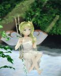  1girl alternate_costume daiyousei fairy_wings green_hair honi solo swing swinging touhou wings 