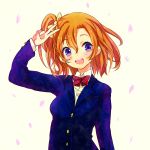  blue_eyes blush kousaka_honoka love_live!_school_idol_project orange_hair seifuku short_hair side_ponytail smile 