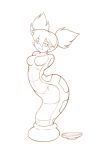  1girl animated animated_gif dancing lamia monochrome monster_girl no_arms pot shantae shantae:_half-genie_hero short_twintails slit_pupils tuki_(shantae) twintails 