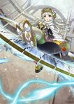  1girl :o armor armored_dress artist_name boots cape dress dutch_angle greaves hat long_hair long_sleeves looking_at_viewer original red_eyes solo thigh-highs thigh_boots umigarasu_(kitsune1963) white_dress white_hair 