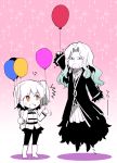  1boy 1girl balloon fate/grand_order fate_(series) female_protagonist_(fate/grand_order) floating koshiro_itsuki lancer_of_black 