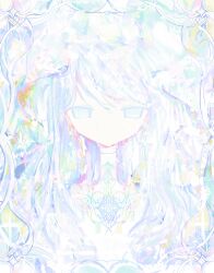  1girl abstract abstract_background absurdres clear_yuri commentary_request expressionless highres looking_at_viewer no_mouth original pale_colors portrait solo straight-on 