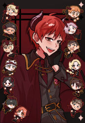  4girls 6+boys akabane_karma ansatsu_kyoushitsu belt black_belt black_eyes black_gloves black_hair blonde_hair blush brown_eyes brown_hair chiba_ryuunosuke commentary_request demon_horns demon_tail demon_wings fang gloves hair_over_eyes hayami_rinka hazama_kirara headband highres horibe_itona horns kimura_masayoshi korean_commentary m_uramatsu_takuya mimura_kouki multicolored_hair multiple_boys multiple_girls muramatsu_takuya nakamura_rio necktie okajima_taiga okano_hinata_(ansatsu_kyoushitsu) open_mouth orange_hair pink_hair red_eyes red_hair red_necktie smile sugaya_sousuke tail terasaka_ryouma tongue tongue_out two-tone_hair violet_eyes white_hair wings yoshida_taisei 