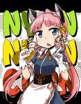  animal_ears apron cat_ears clarion commentary_request cyborg gloves koukaku_no_pandora maid_apron pink_hair tom_(drpow) twintails white_gloves 
