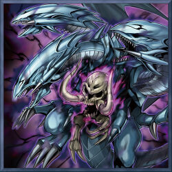  anonymous_(yu-gi-oh!) attribute_rejection_(yu-gi-oh!) blue-eyes_ultimate_dragon border claws commentary_request dragon dragon_wings lowres mammoth mammoth_graveyard multiple_heads no_humans official_alternate_hairstyle official_art skeleton tusks wings yu-gi-oh! 
