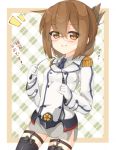  1girl bespectacled brown_hair cosplay folded_ponytail glasses gloves inazuma_(kantai_collection) kantai_collection katori_(kantai_collection) katori_(kantai_collection)_(cosplay) long_hair rateratte skirt solo uniform 