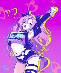  1girl long_hair nicole_demara pink solo stretching zenless_zone_zero 