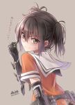  1girl brown_hair d-style_wed kantai_collection sendai_(kantai_collection) short_hair solo 