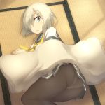  blue_eyes hair_ornament hairclip hamakaze_(kantai_collection) kantai_collection panties panties_under_pantyhose pantyhose skirt souji underwear white_hair 